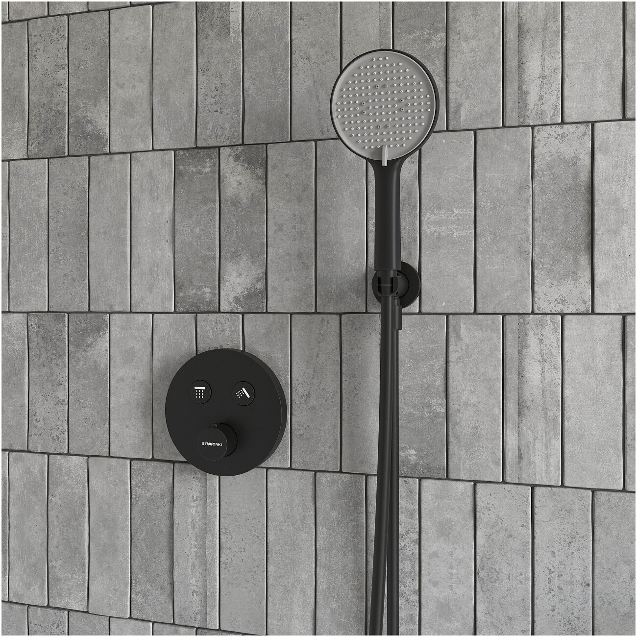 Душевой комплект матовый черный Stworki "Левангер" S07200BK - изображение 8