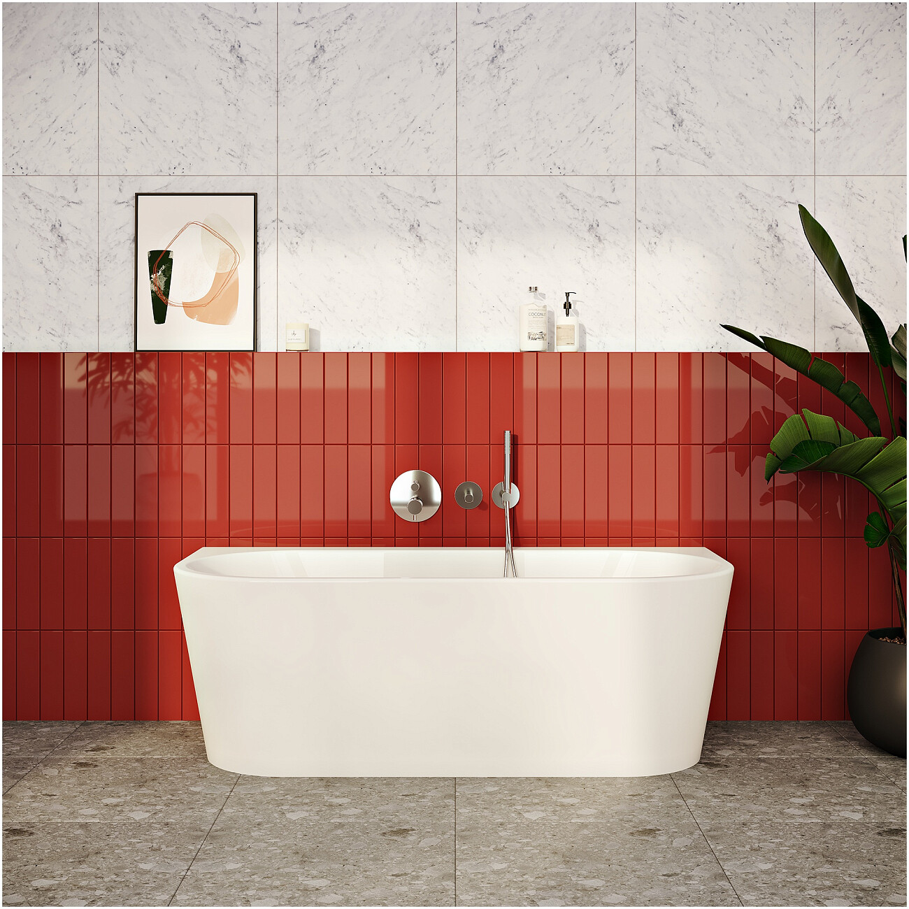 Ванна акриловая приставная овальная с ножками и сифоном 180х80 см белая Vitra Geo 65420006000 - изображение 2