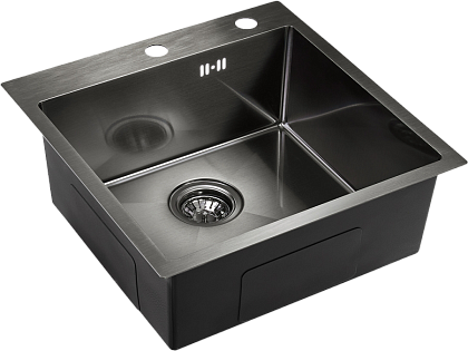 Мойка кухонная квадратная металлическая черная Domaci &quot;Равенна&quot; PVD DMB-117A