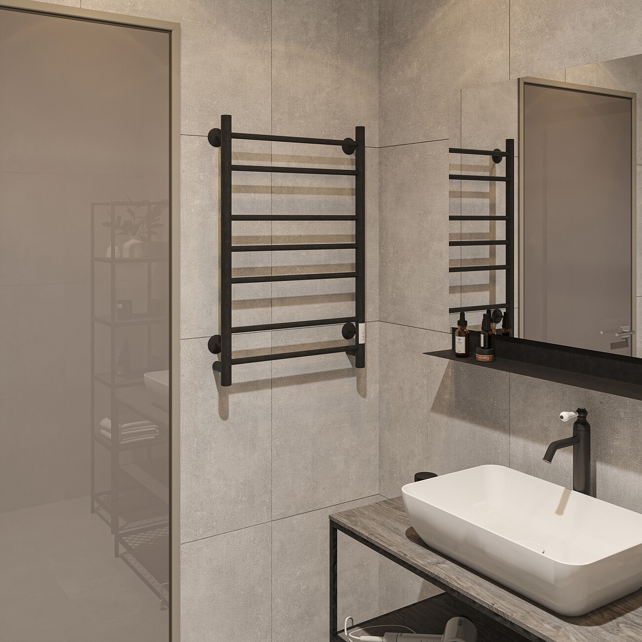 Полотенцесушитель электрический 80х50 см черный Ewrika "Сафо" АС3 - изображение 8