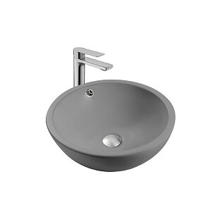Раковина накладная фарфоровая круглая 44 см серая Aquatek AQ5354-MG