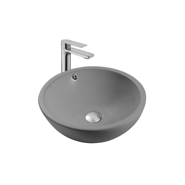 Раковина накладная фарфоровая круглая 44 см серая Aquatek AQ5354-MG - изображение 1