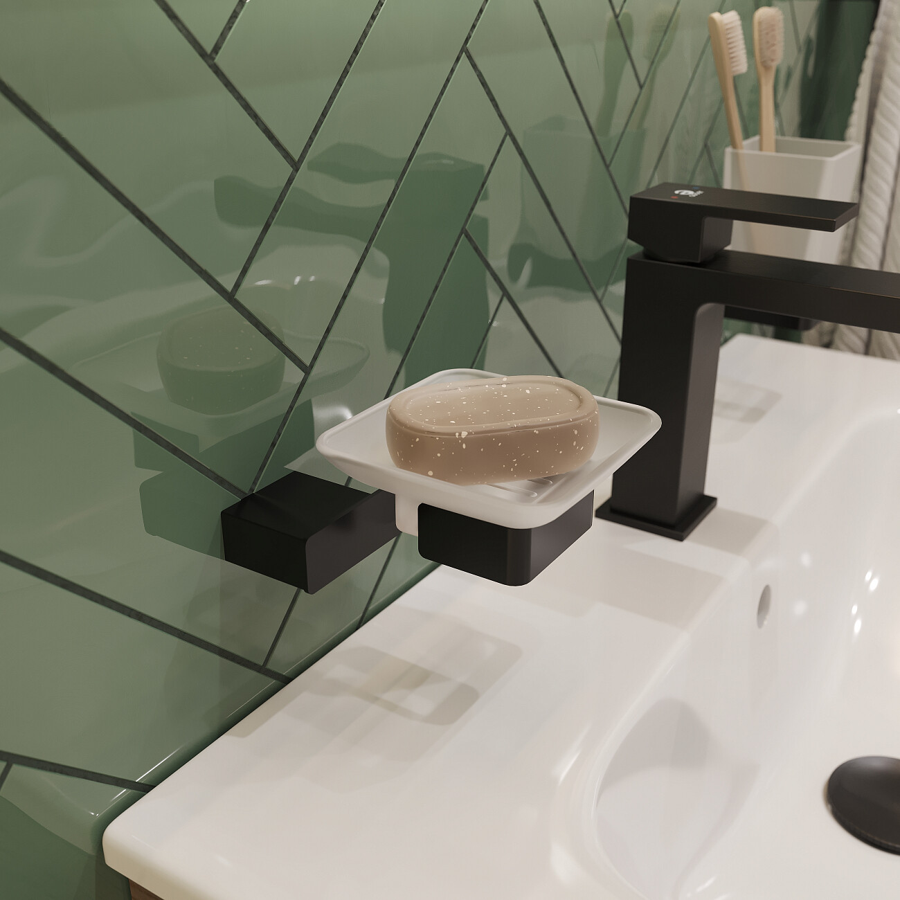 Смеситель для раковины черный Stworki "Нюборг" NU-01b - изображение 9