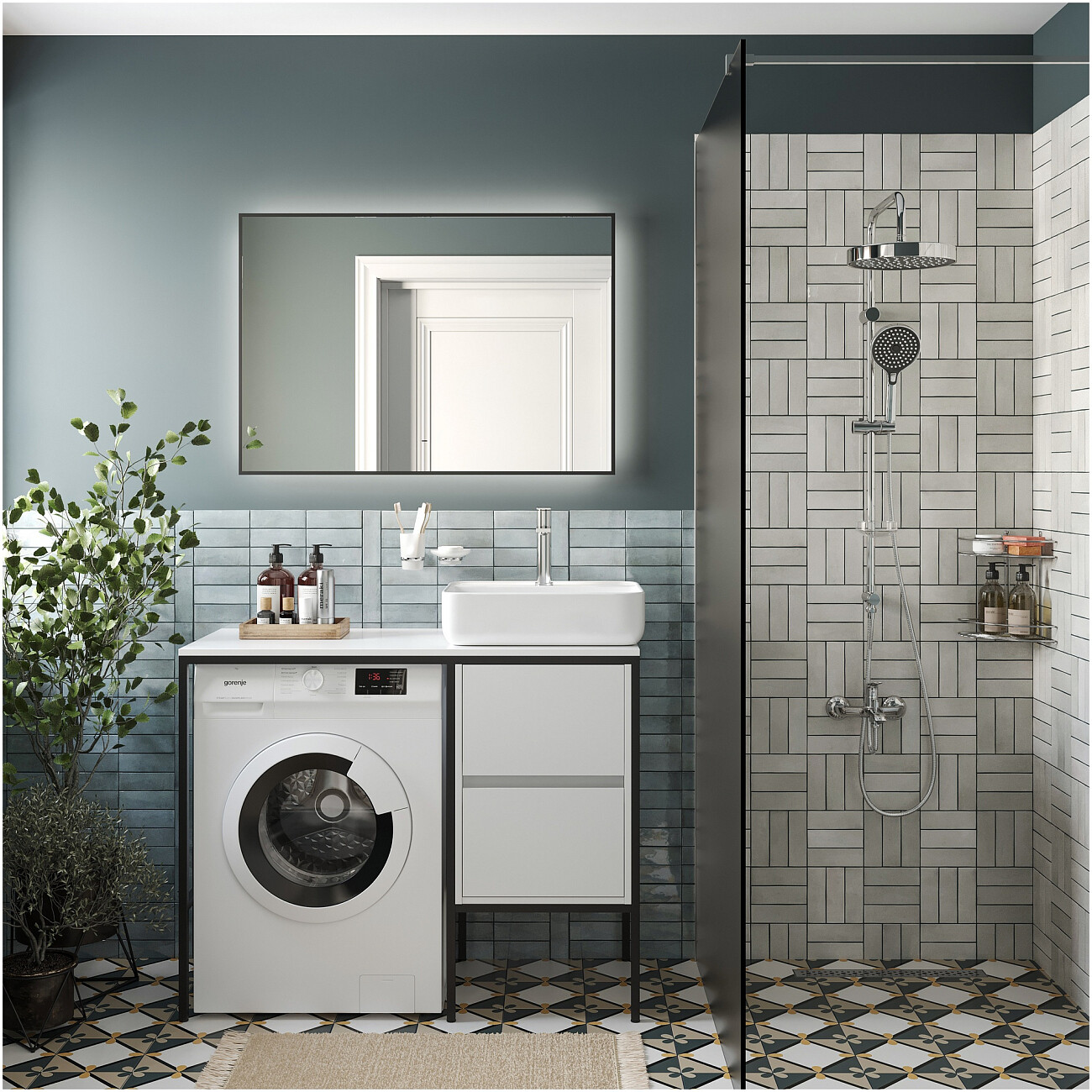 Душевая стойка с верхним душем хром Stworki "Хельсингборг" S18180CR - изображение 7