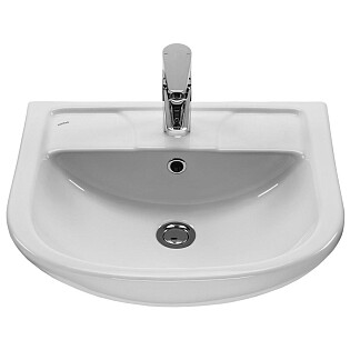 Раковина накладная фарфоровая полукруглая 43х50 см белая Santek &quot;Ладога&quot; 1.WH11.0.256