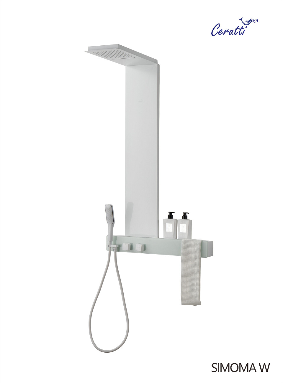 Душевая панель с тропическим душем 147х70 см белая Cerutti SPA Simona W CT9661 - изображение 3