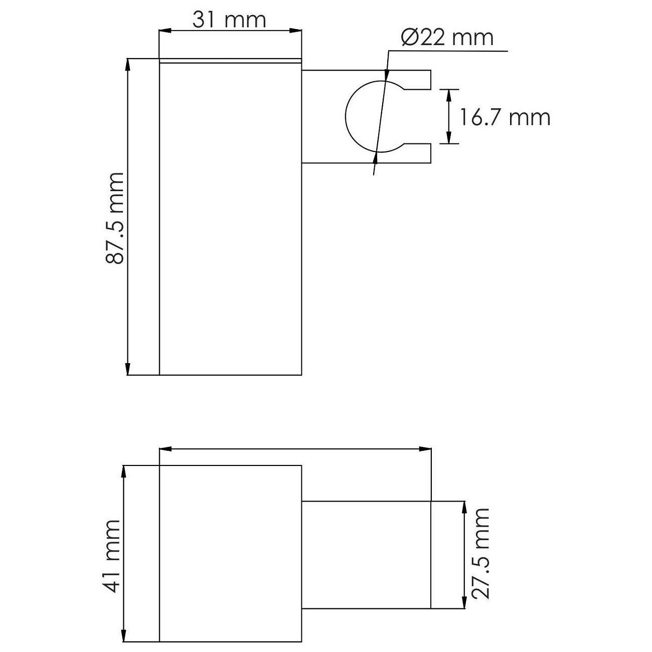 Держатель настенный поворотный для ручного душа прямоугольный никель Wasserkraft A321 - изображение 3