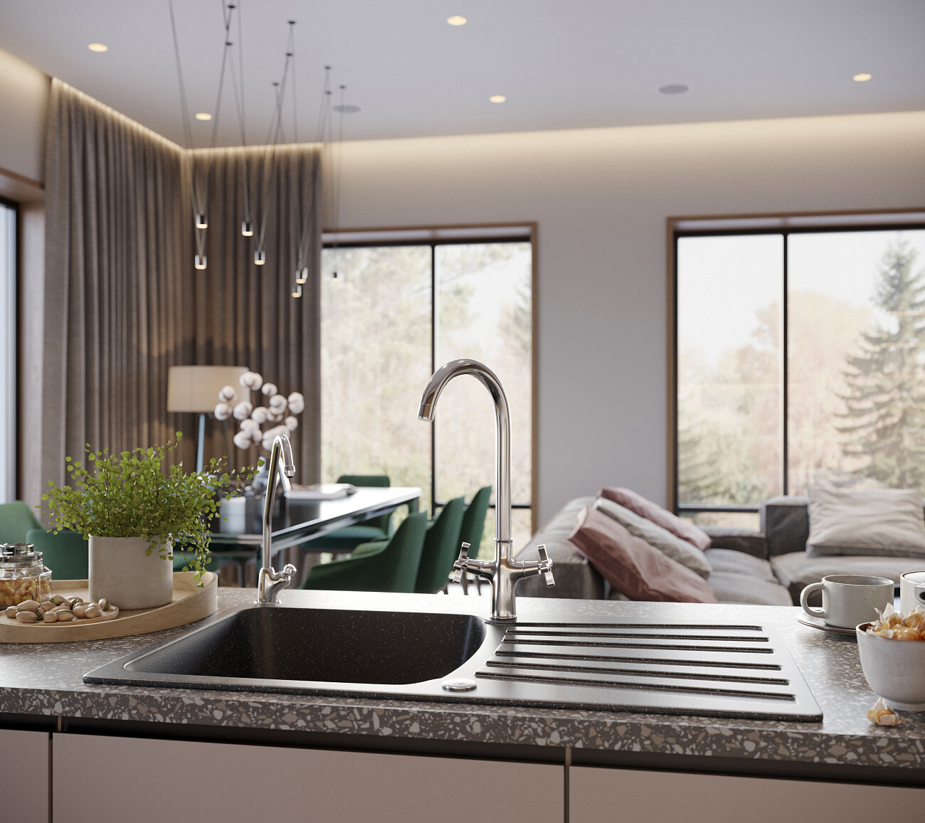 Мойка кухонная черная Domaci "Бьелла" DMC-12-308 - изображение 7