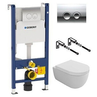 Унитаз подвесной белый Bocchi Parma 1417-001-0129 с инсталляцией Geberit 458.124.21.1