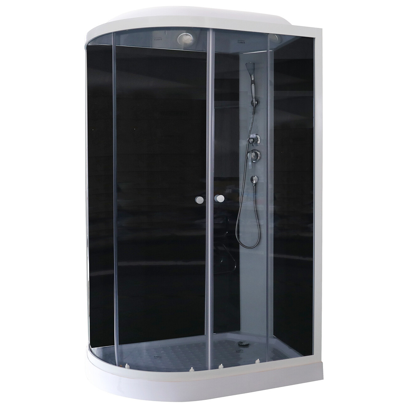 Душевая кабина ассиметричная правая с низким поддоном 80х120 см белая, черная Parly EC1231R - изображение 3