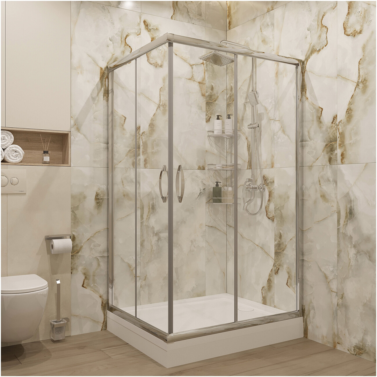 Душевой уголок прямоугольный 110х90 см хром Diwo "Суздаль" - изображение 2