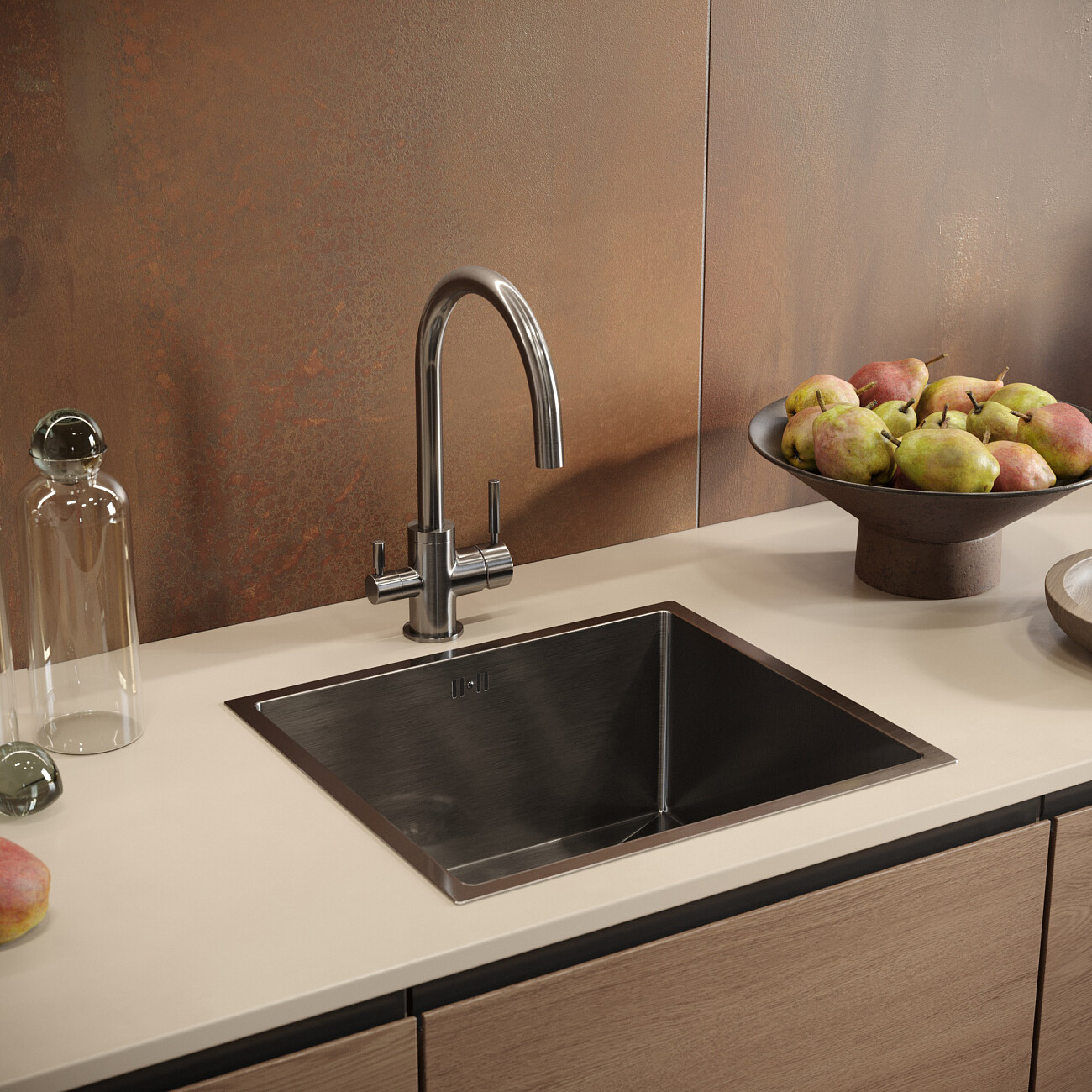 Смеситель для кухни с изливом для фильтрованной воды черный металлик Domaci "Равенна" DCB 3007 - изображение 5