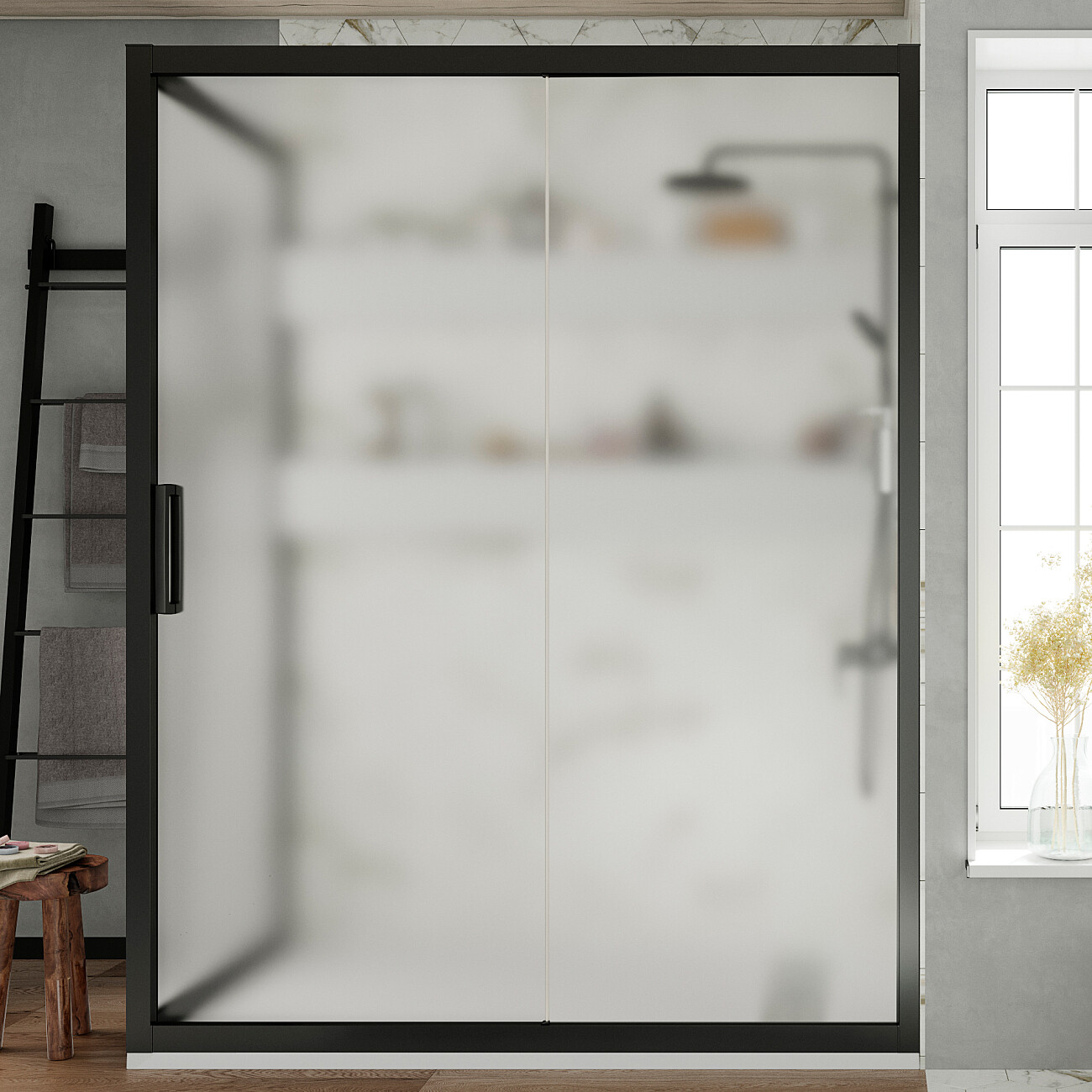 Душевой уголок прямоугольный 90х110 см черный Stworki "Эстерсунд" 3GW192TTKK000 - изображение 2