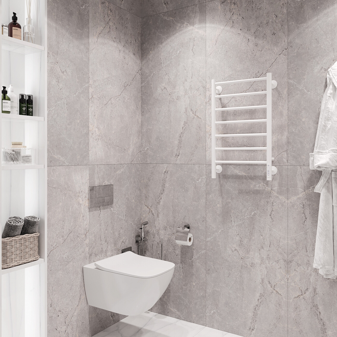 Полотенцесушитель электрический 70х40 см белый Ewrika "Пенелопа А7" 4670078537669 - изображение 4