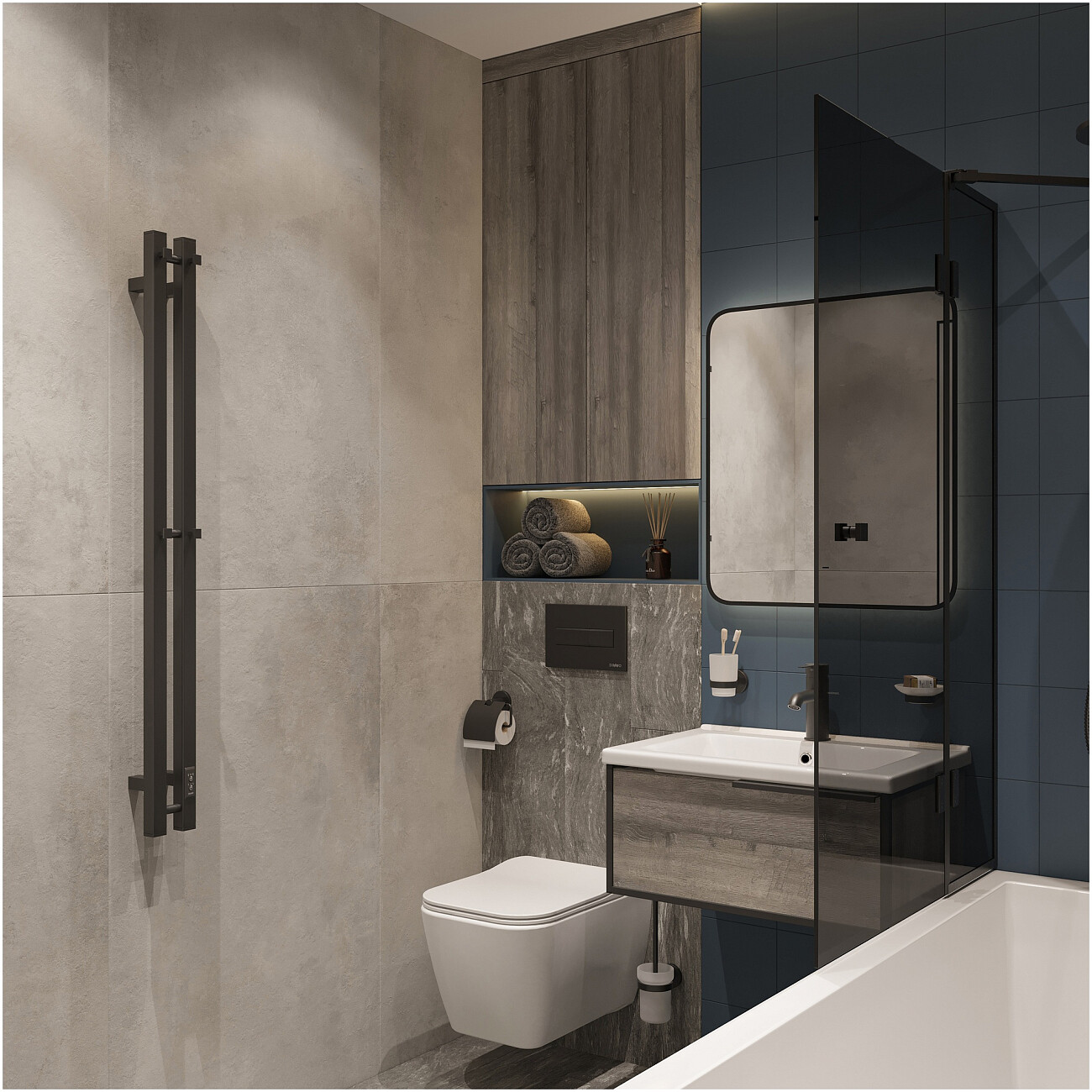 Полотенцесушитель электрический 120х11 см черный Ewrika "Пенелопа" P2 4657801249327 - изображение 8