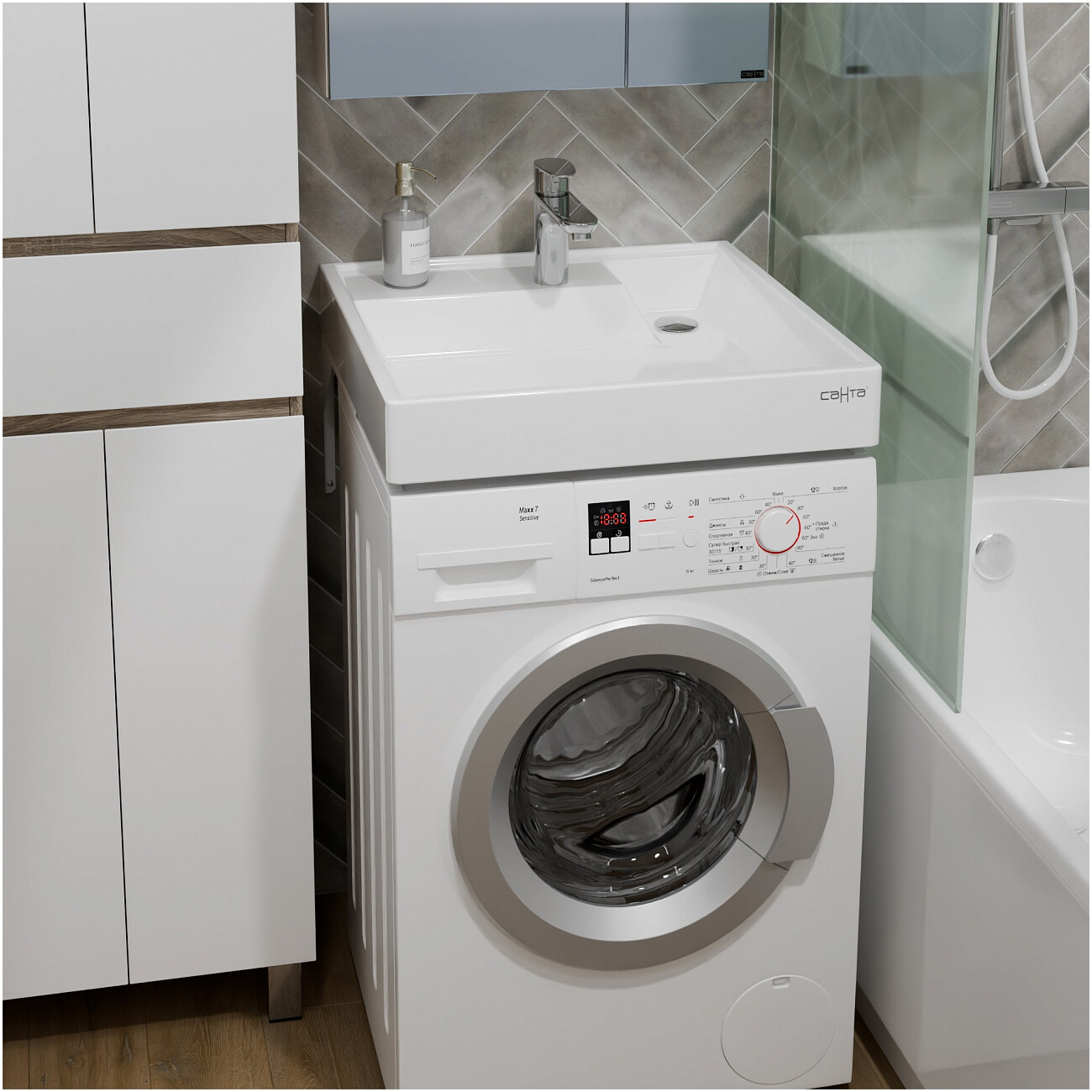 Раковина над стиральной машиной 60х60 см белая "Юпитер" 900116 - изображение 5