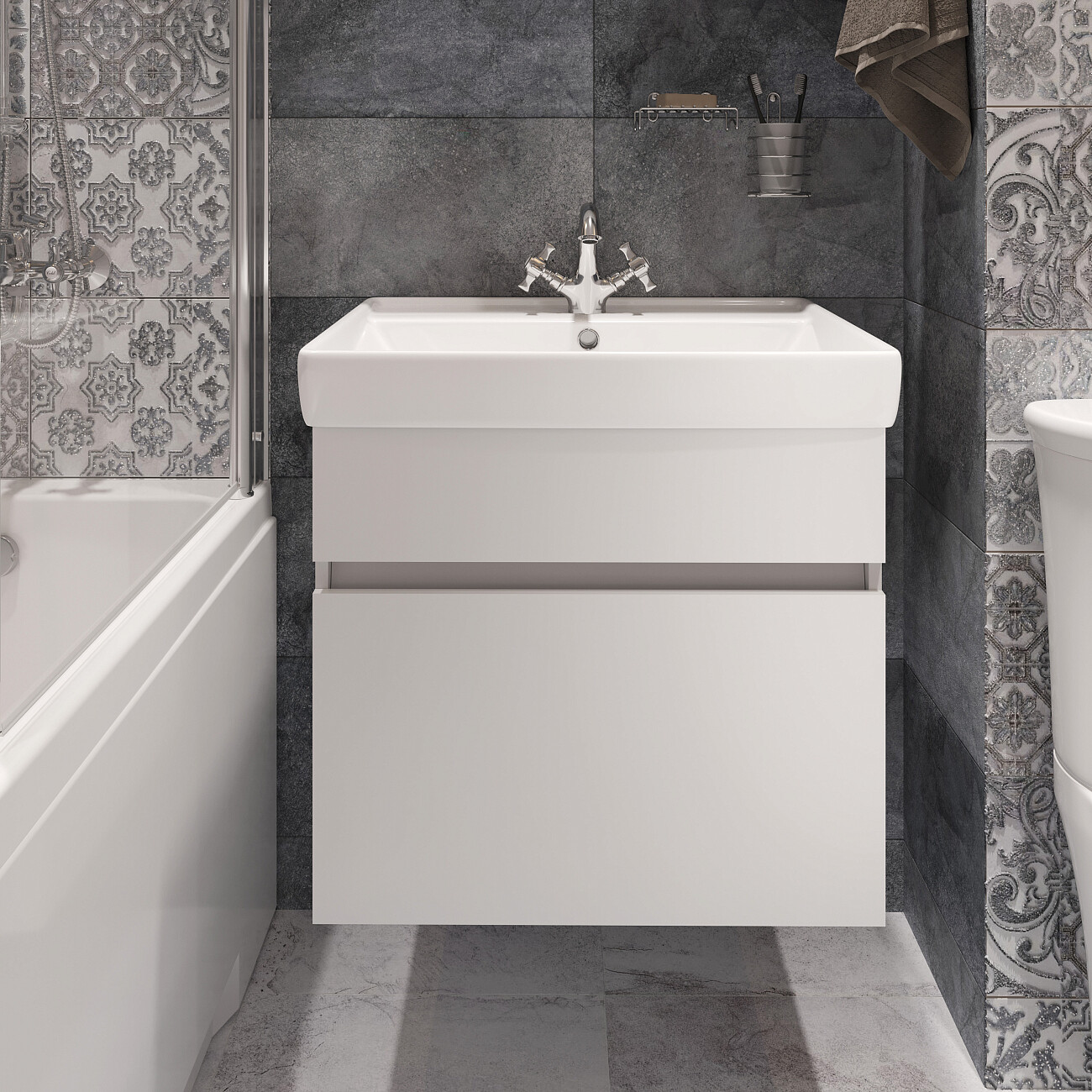 Смеситель для раковины двухвентильный хром Diwo "Самара" SA-02cr - изображение 3