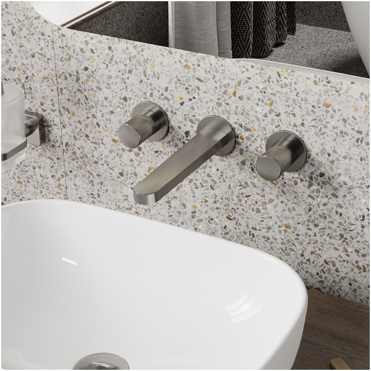 Смеситель для раковины встраиваемый из латуни никель Wasserkraft 6445 - изображение 2