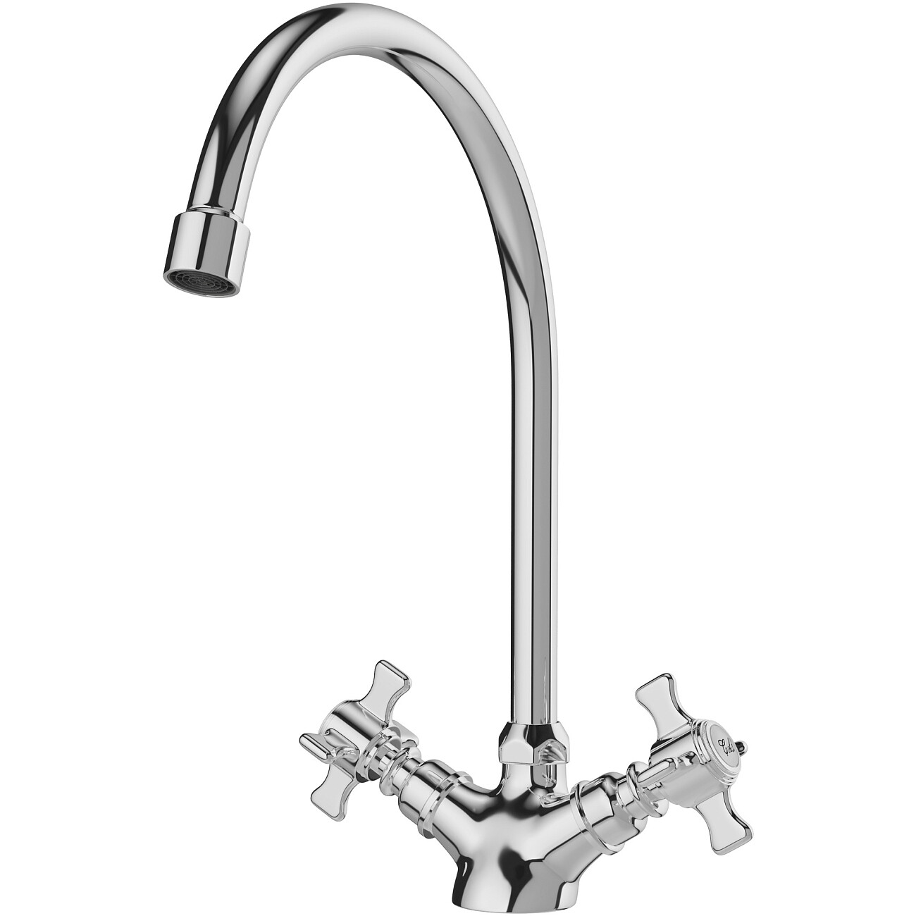 Смеситель для кухни двухвентильный хром Domaci "Равенна" D1700000 - изображение 8