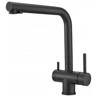 Смеситель для кухни однорычажный с краном для питьевой воды черный Milacio Ultra MCU.558.TB