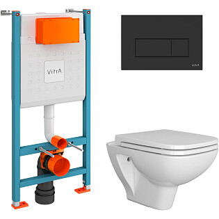 Унитаз подвесной Diwo &quot;Сочи&quot; 7508N003-0079 с инсталляцией 732-5800-01 и кнопкой смыва 740-2311