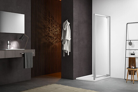 Душевая дверь распашная 90x200 см прозрачная, хром Aquatek AQ ARI PI 09020CH