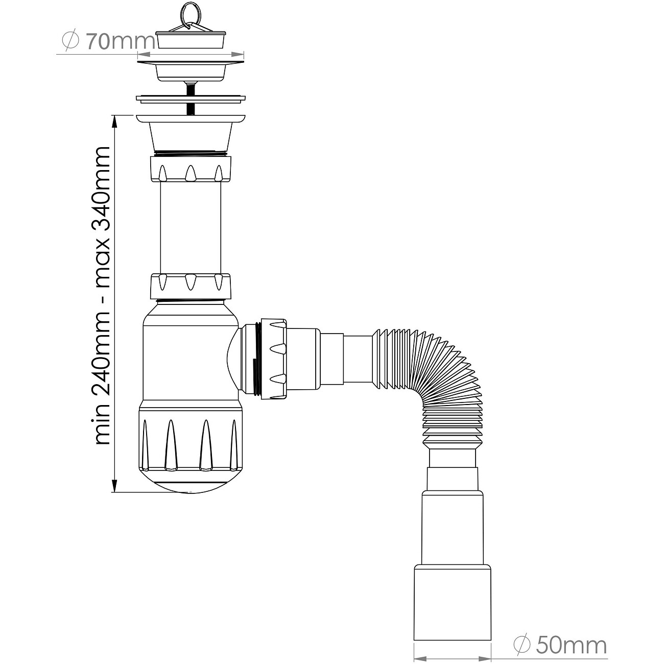 Сифон для раковины белый Ewrika 5051860 - изображение 6