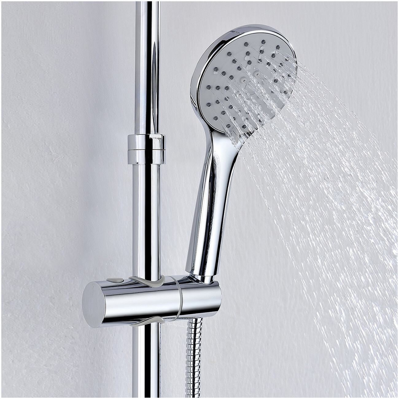 Душевая стойка с верхним душем и держателем хром Wasserkraft A066 - изображение 3