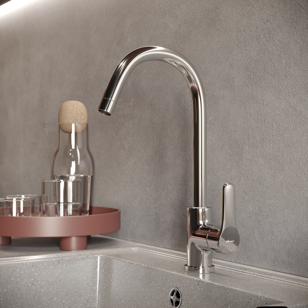 Смеситель для кухни однорычажный хром Domaci "Ливорно" 33110-205-1CG-IG11 - изображение 3
