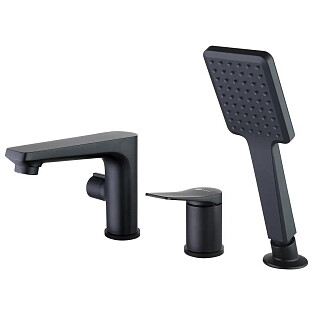Смеситель на борт ванны черный Lemark Bronx LM3745BL