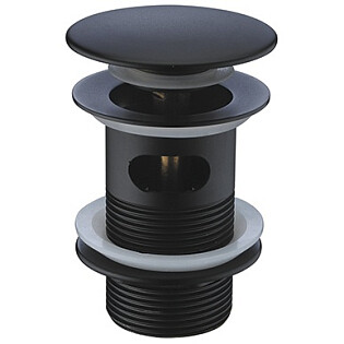 Донный клапан для раковины клик-клак круглый черный Wasserkraft A080
