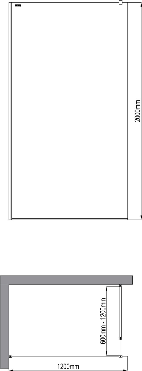 Душевая перегородка стеклянная 120х200 см черная Artemis Akabe 571 6.940.006.0571.120.10.91 - изображение 6