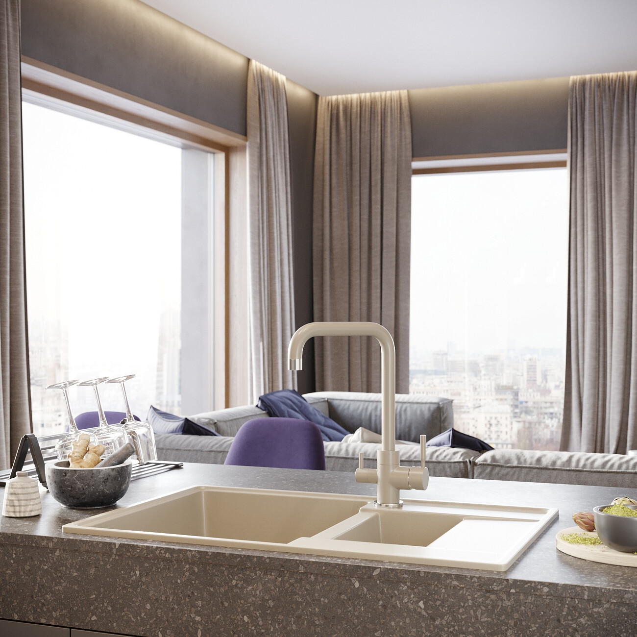 Мойка кухонная лен Domaci "Солерно" DP 780 1,5 K-02 - изображение 3