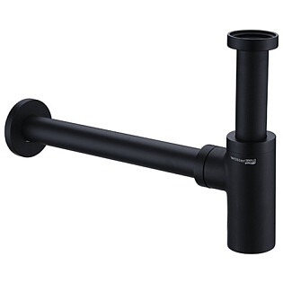 Сифон для раковины латунный черный Wasserkraft A094