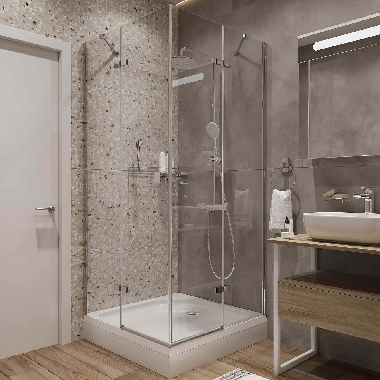 Душевой уголок квадратный 90х90 см хром Diwo "Муром" Щ0000055597 - изображение 6