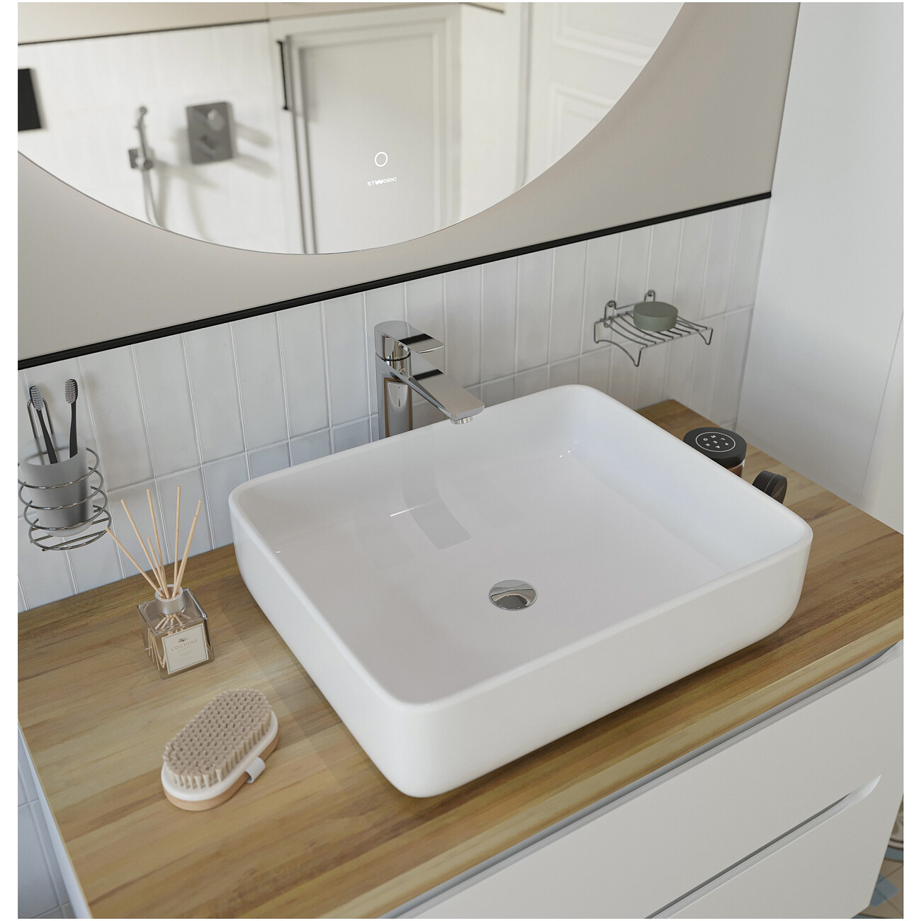 Раковина-чаша фарфоровая 50 см белая Stworki Soul 1 - изображение 3