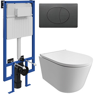 Унитаз подвесной Diwo &quot;Архангельск&quot; 0800 с инсталляцией Stworki 510162 и кнопкой 230858