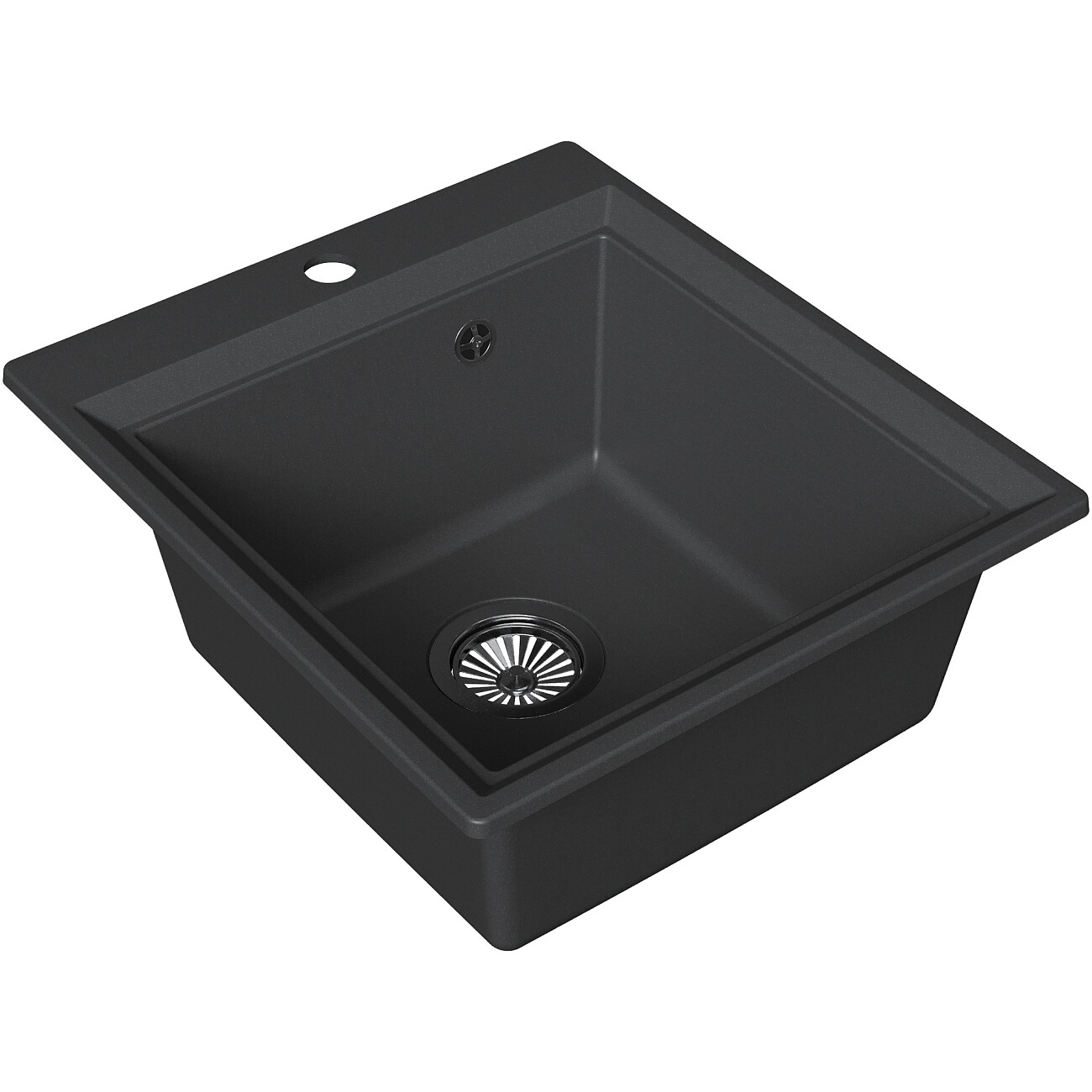 Мойка кухонная кварцевая прямоугольная 52х46 см антрацит Domaci "Римини" DG 45-51-501 - изображение 3