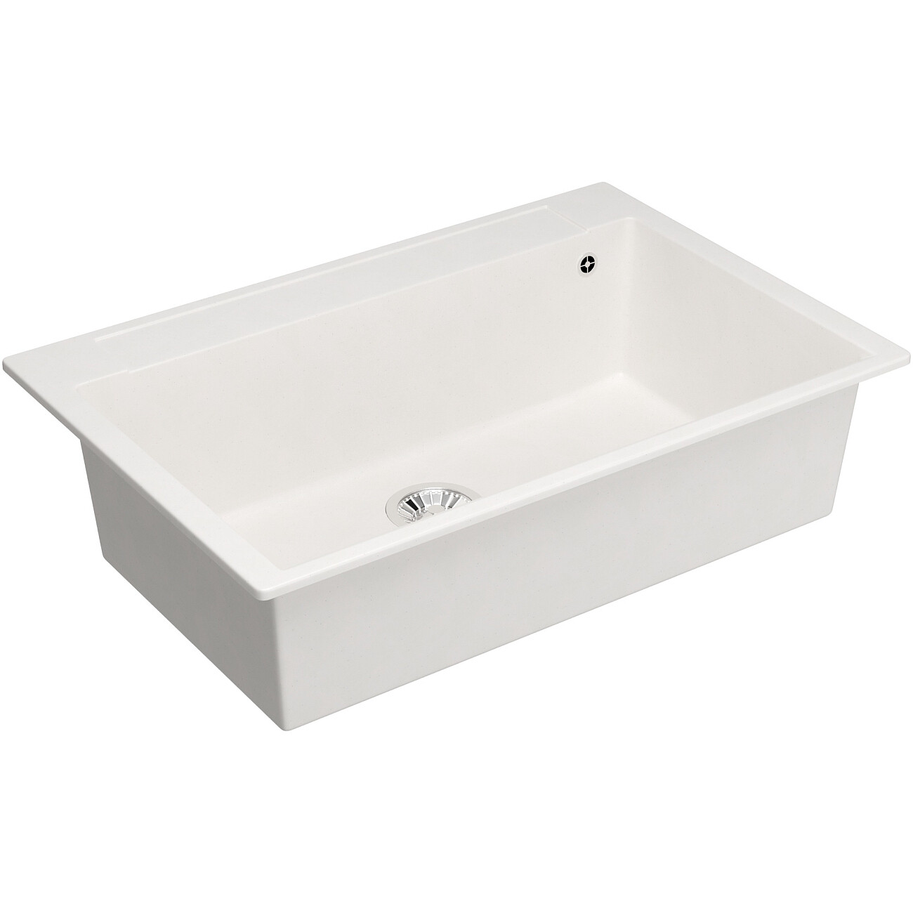 Мойка кухонная из искусственного мрамора прямоугольная 51х76 см Domaci белый хлопок "Савона" РА 760 - изображение 5