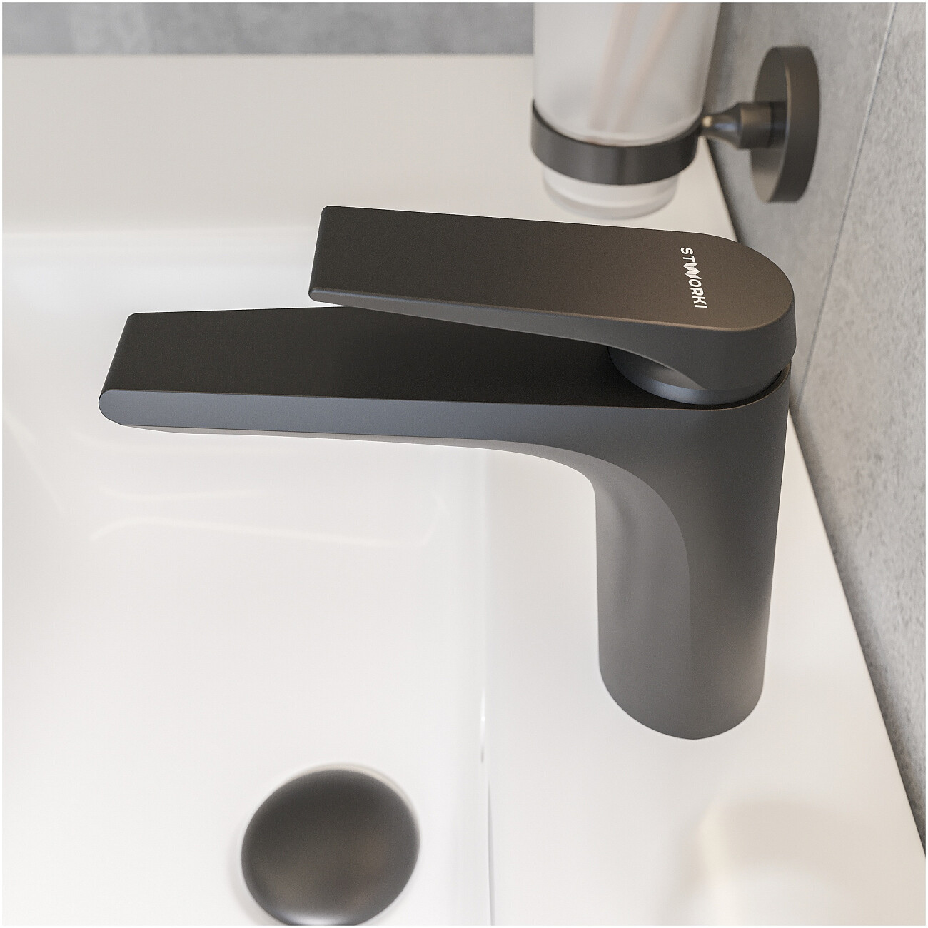 Смеситель для раковины однорычажный черный Stworki "Монтре" S30010BK - изображение 6