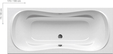 Ванна акриловая 180х80 см белая Ravak Campanula II CB21000000
