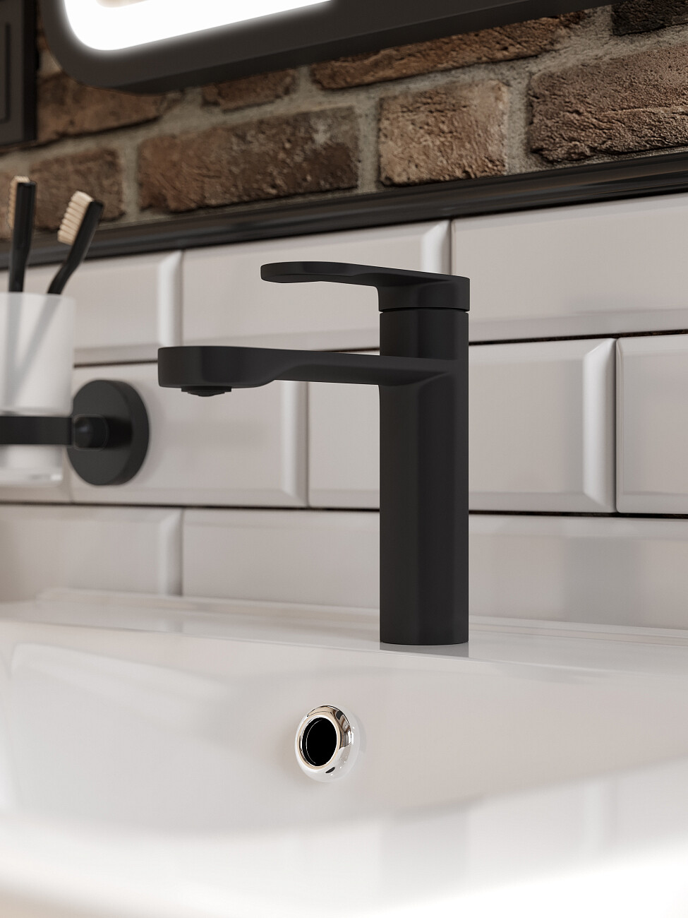 Смеситель для раковины однорычажный черный Diwo "Орёл" ORL-04b - изображение 3