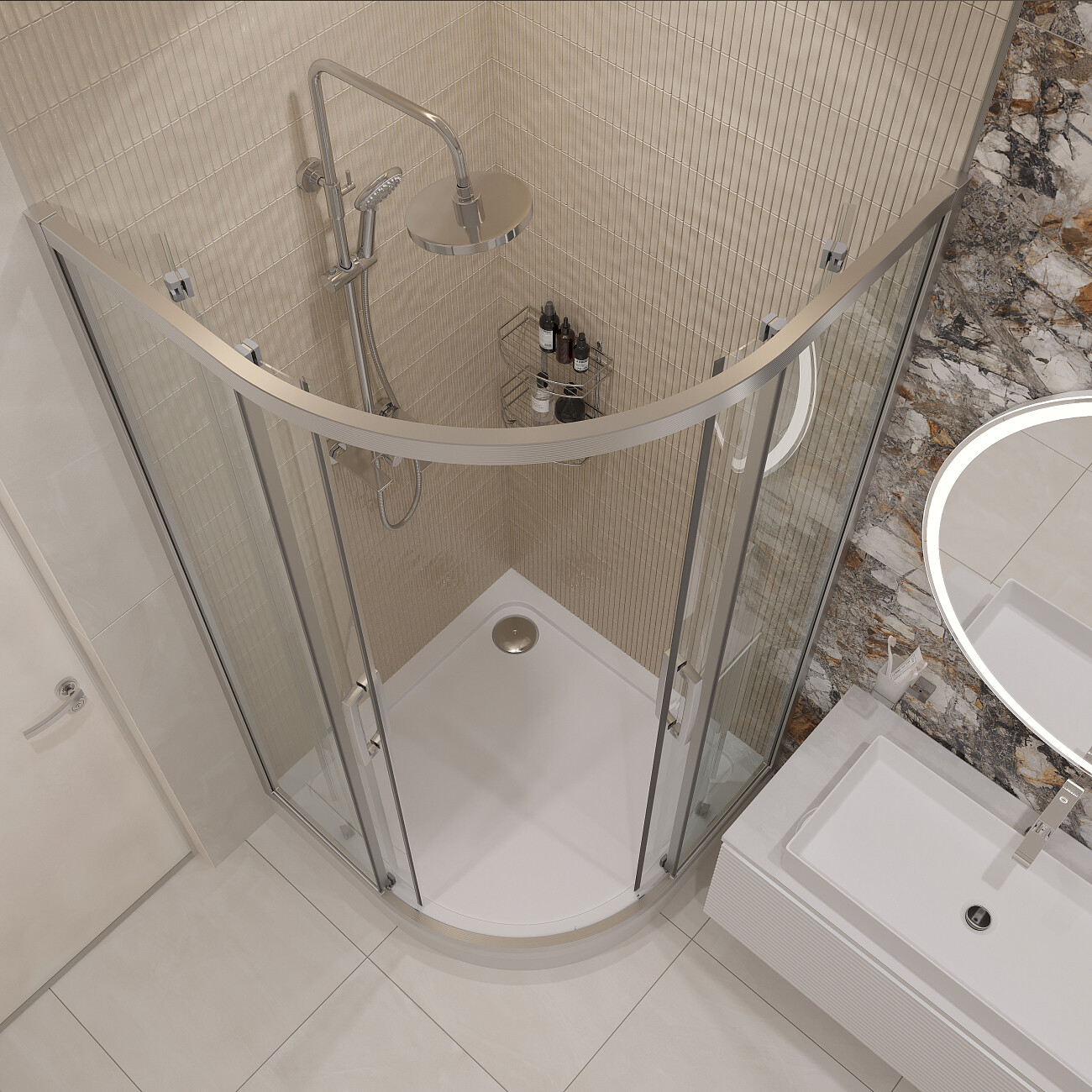 Душевая стойка с верхним душем и смесителем хром Stworki "Кронборг" KR-03cr - изображение 8