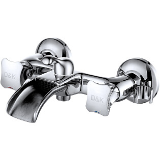 Смеситель для ванны двухвентильный с душевым гарнитуром хром D&K Hessen Grimm DA1383501