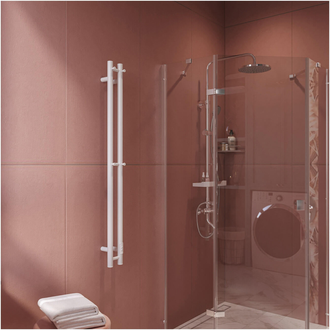 Полотенцесушитель электрический 120х8 см белый Ewrika "Пенелопа" X2 4657801245121 - изображение 4