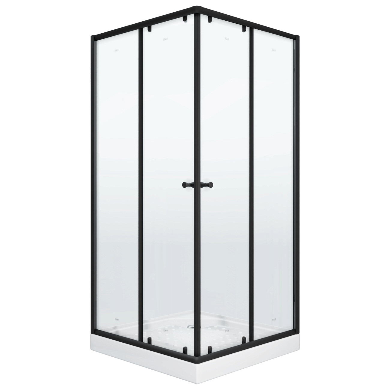 Душевой уголок квадратный с низким поддоном 90х90 см черный Parly ZEQ911B - изображение 3