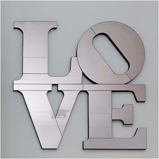 Настенное зеркальное панно 100х100 см LOVE