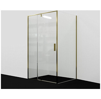 Душевой уголок прямоугольный 120х100 см золотой Wasserkraft Aisch 55P10