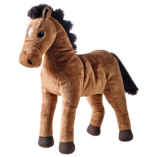 Мягкая игрушка 37 см коричневая "Лошадь"