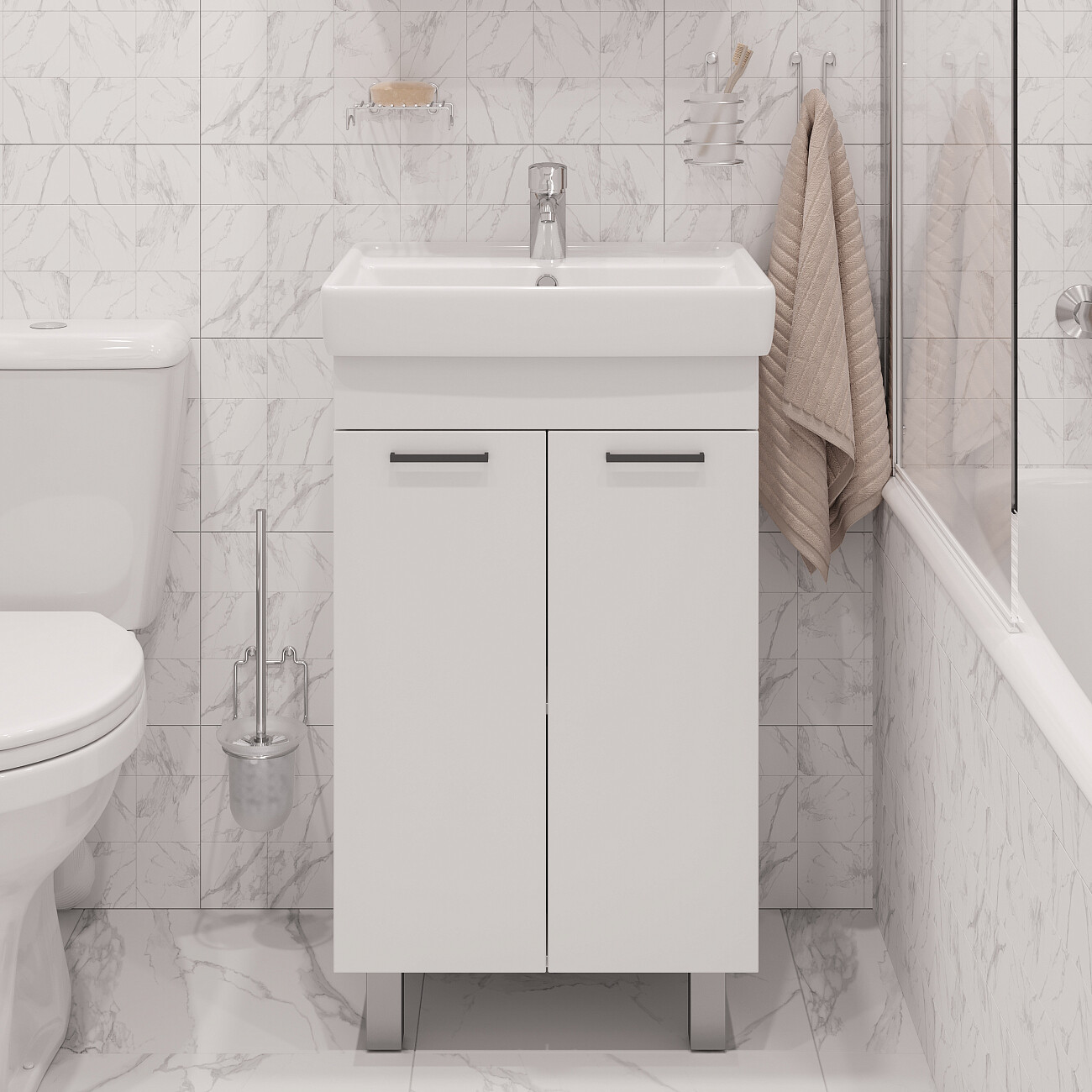 Штора на ванну распашная 80х150 см прозрачная, хром Diwo "Коломна" 4GW007 - изображение 8